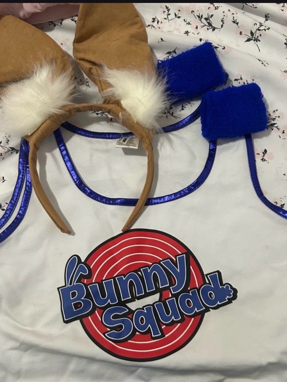 Bunny Squad Kids Costume Top and Accessories - White and Blue
